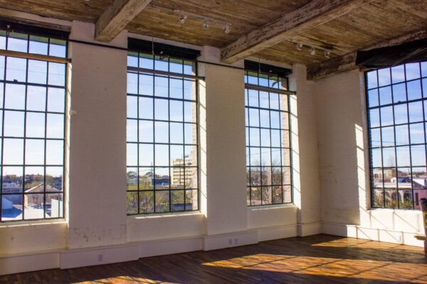 Windows with views of city